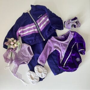 American Girl Vintage Purple Gymnastics Tracksuit Outfit